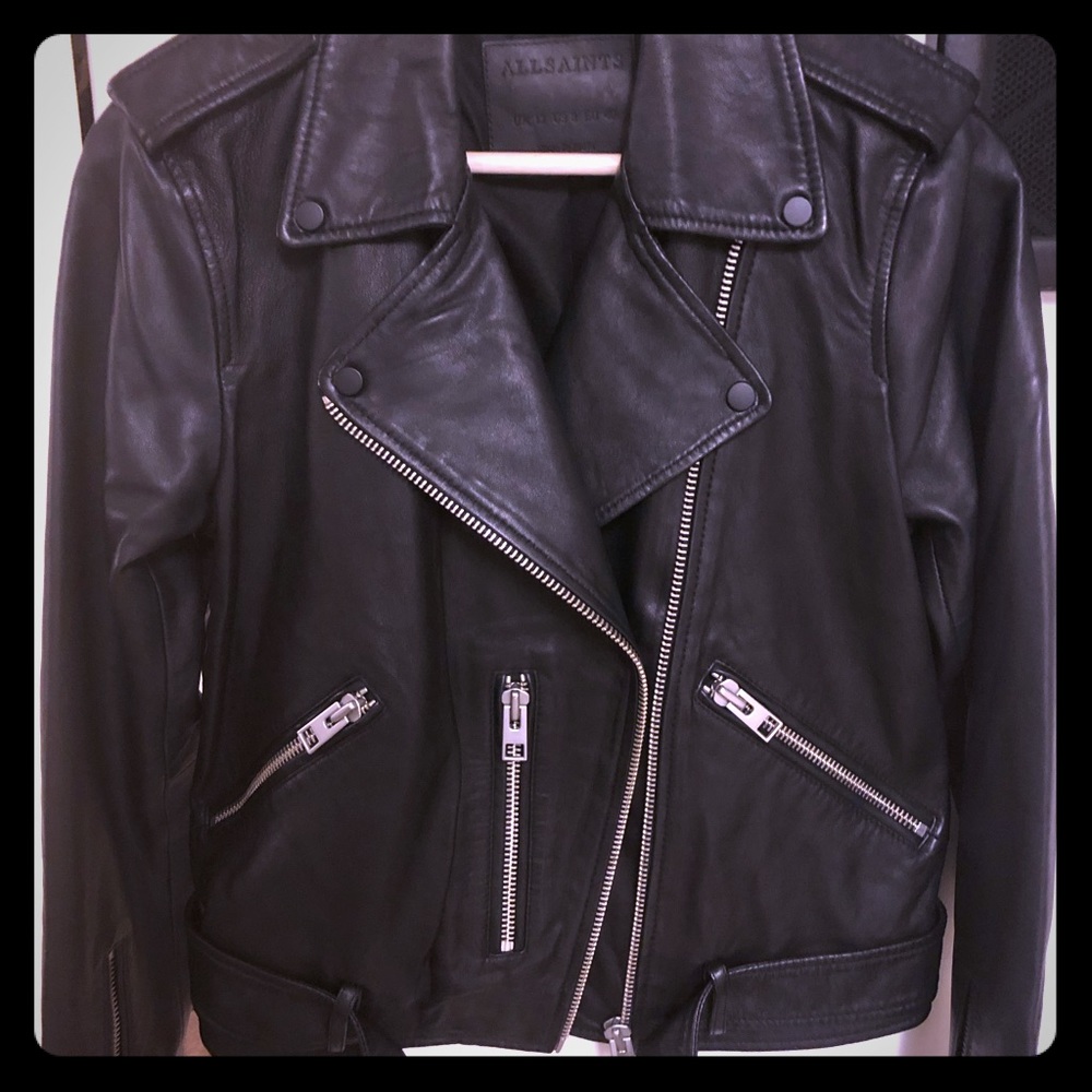 NWOT All Saints Balfern Leather Jacket US8/UK12